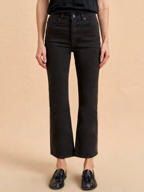 La Ligne Meredith High-Rise Cropped Flare Jeans – Black – Size 32 – NWT